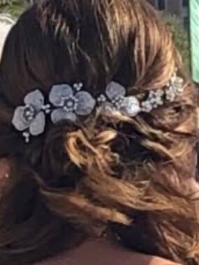 Rhinestone and Pearl Orchid Hairpiece perfect for Wedding, Prom, Evenings